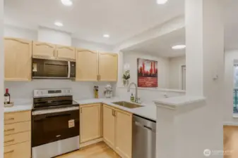 Kitchen with all brand-new stainless-steel appliances