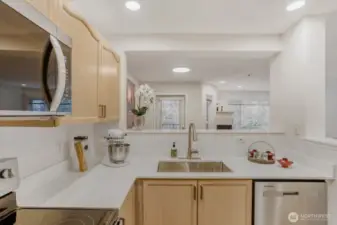 Kitchen with a deep stainless-steel sink