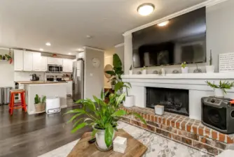 wood burning fireplace