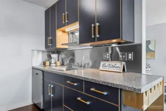 Lots of counter space in the kitchen.