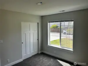 Light and bright bedroom facing the front yard