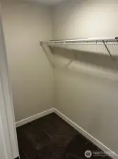 large walk in closet in primary