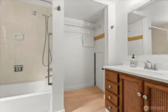 lower Bedroom suite has full bath, extra closer, Foyer not shown and is and is accessed at stairwell to main floor OR from exterior entrance on side of home shown in a prior photo.