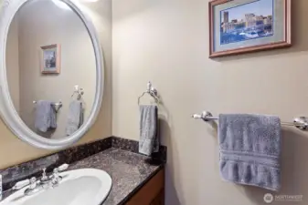 Carriage House includes a half bath.