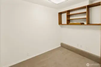 Extra finished room in lower level.  Could be office, playroom, or storage.