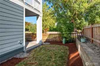 A fully fenced yard and sideyard.