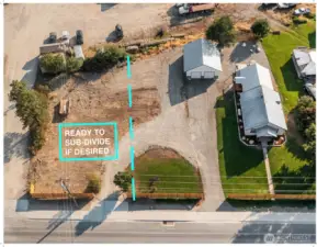 Parcel is Ready to Sub-Divide if new owner desires