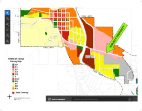 Zoning Map from Town of Twisp confirms C-3 Zoning