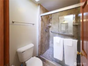 Master Walk In shower w/ floor to ceiling tile..Another Skylight