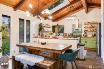 Dinning space off of the kitchen with large windows to capture natrual light