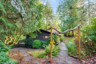 Custom archway leads you to the main entrance