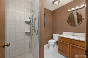 3/4 bathroom, lower level.