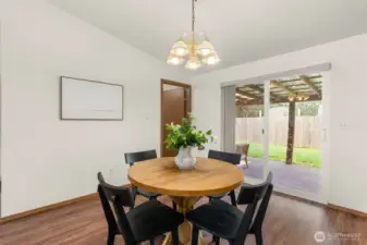 Dining space with a walk-in pantry/storage room