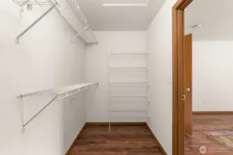 Organize away in the Primary walk-in closet