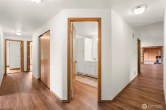 View from Primary bedroom into hallways