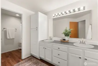 Spacious hallway bathroom