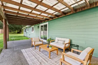 Covered outdoor area for relaxing