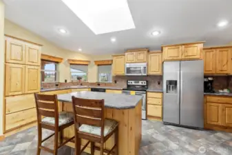 Open concept kitchen with eating space