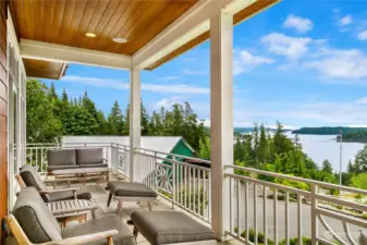 Take in the views from the large covered deck.