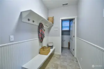 Mudroom from Garage Entry