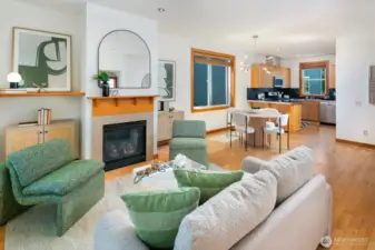 Open floor plan creates very flexible living arrangements.  Dining area can easily handle an expanding table for special occasions.
