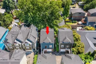 Aerial view of the home