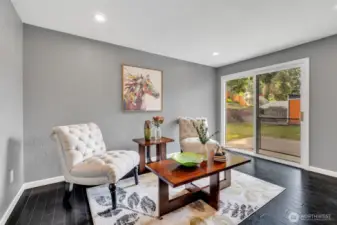 Relax and enjoy the view out the back slider