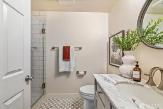Newly remodeled downstairs bathroom