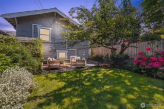 One of the owners favorite parts of the home is enjoying the peacefulness of the backyard