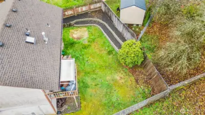 Fully fenced backyard