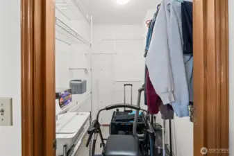 large walk in closet in master