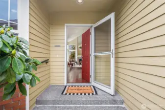 Covered entry leading to home.