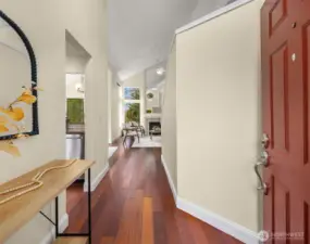 Spacious foyer flowing to living space.