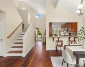 Front door leading to open & bright layout.