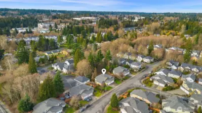 Aerial view facing North.