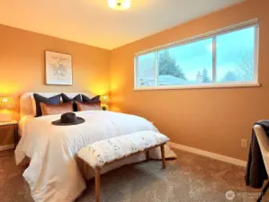 The 2nd upstairs bedroom, warm and inviting.