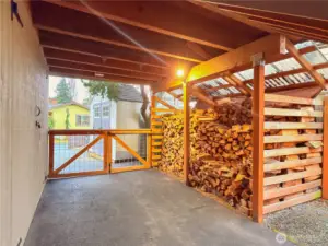 Covered and secure storage and woodshed