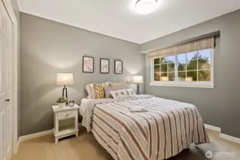 The third bedroom is a cozy retreat for the any member of the family, or visiting guests.