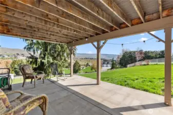 Relaxing on the back patio.