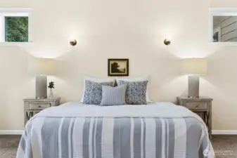 Generous primary suite is large enough for a king size bed