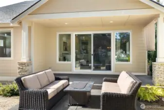 The large covered patio is great for year round enjoyment