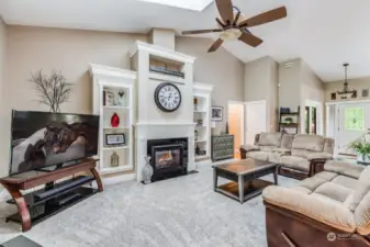 Vaulted ceilings, built-ins and newer carpet are perfect for lazy weekends.