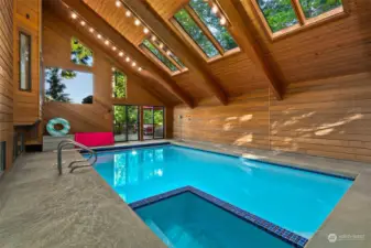 Incredible heated indoor pool and hot tub.