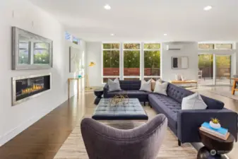 Living area with gas fireplace!