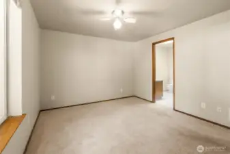 Ceiling fans in all three bedrooms.