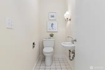 Powder room on main floor.