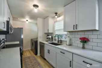 Subway style tile backsplash