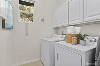 Generous laundry area, house comes with a central vacuum too.