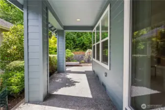 Covered patio area for your outdoor furniture.