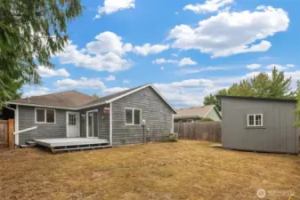 Fully fenced backyard